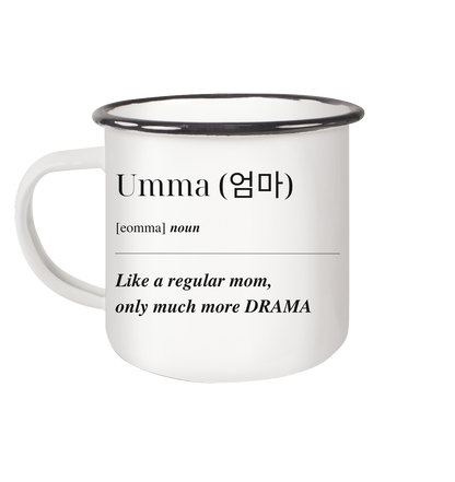 UMMA + FINGERHERZ - DOUBLE-SIDED - Enamel Mug (Black)