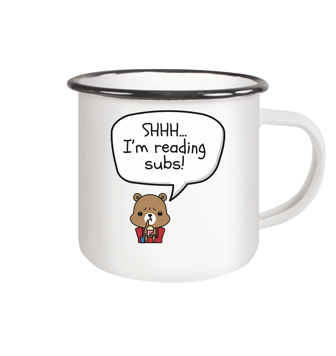 SHHH..I'M READING SUBS! - Enamel Mug (Black)