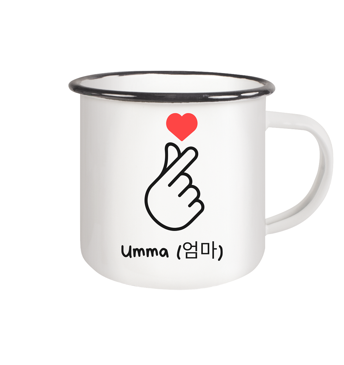 UMMA + FINGERHERZ - DOUBLE-SIDED - Enamel Mug (Black)