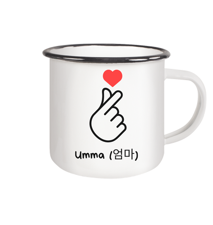 UMMA + FINGERHERZ - DOUBLE-SIDED - Enamel Mug (Black)
