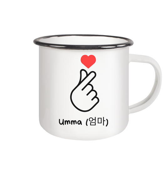 UMMA + FINGERHERZ - DOUBLE-SIDED - Enamel Mug (Black)