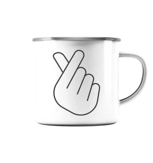FINGER HEART - Enamel Cup (Silver)