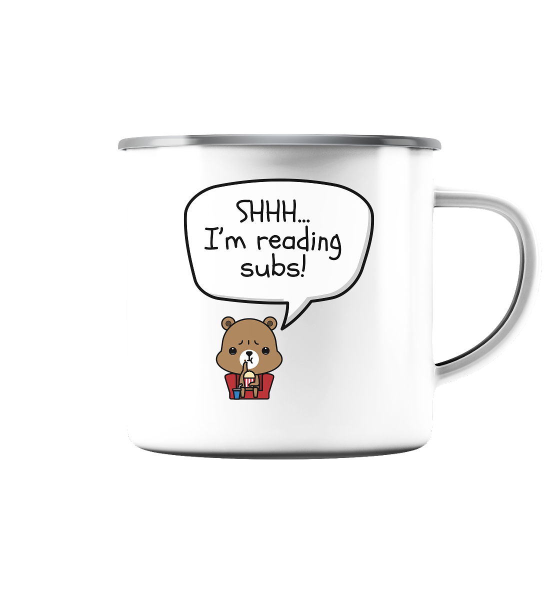 SHHH..I'M READING SUBS! - Enamel mug (silver)