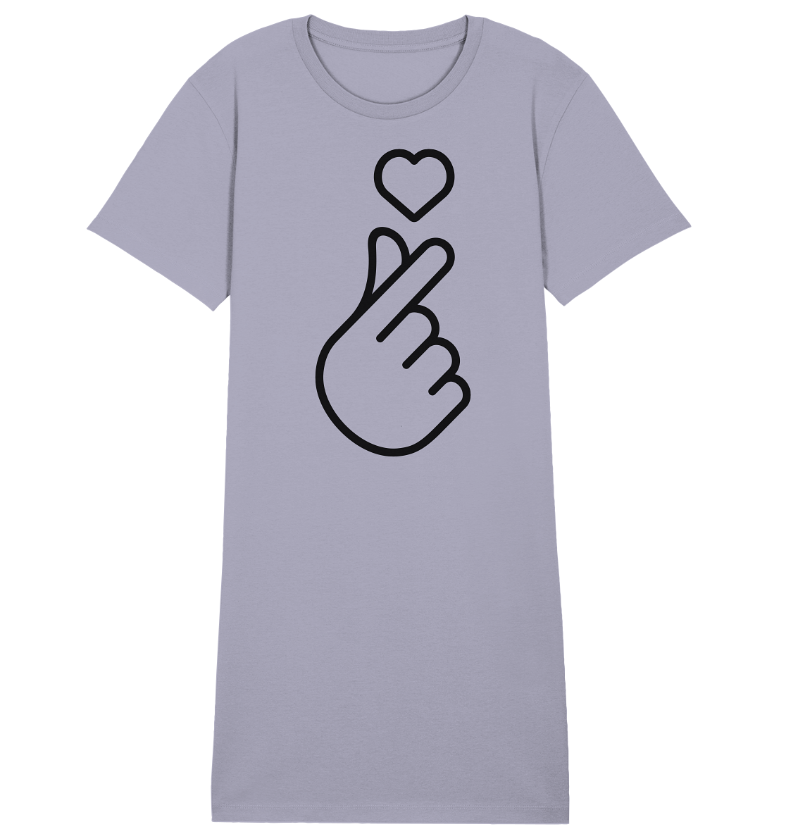 Finger heart with heart - Ladies Organic Shirt Dress
