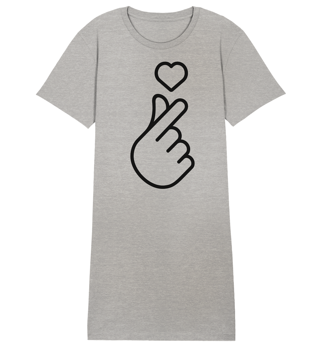 Finger heart with heart - Ladies Organic Shirt Dress