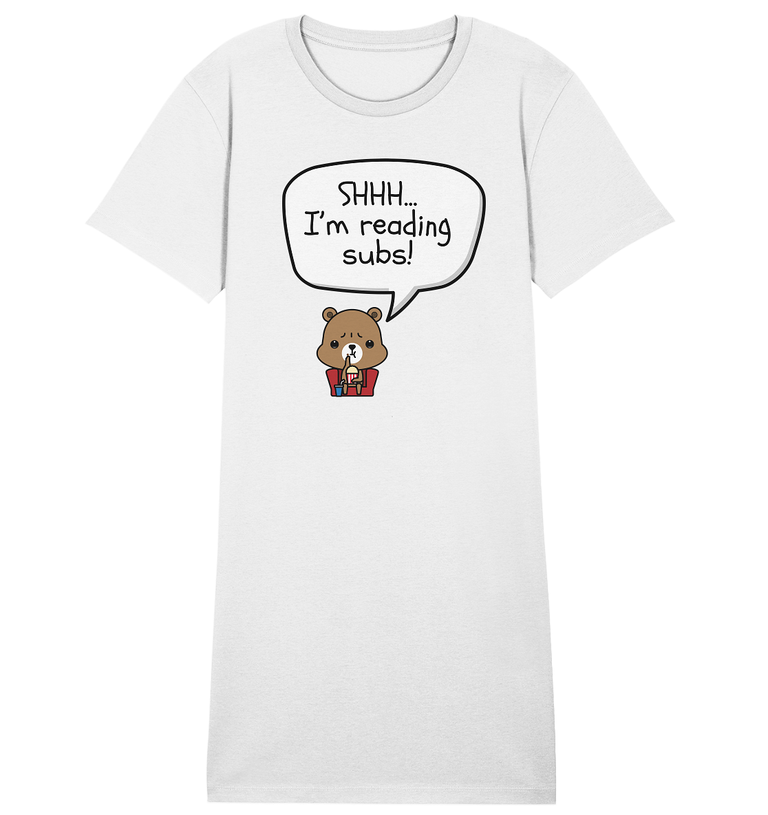 SHHH..I'M READING SUBS! - Ladies Organic Shirt Dress