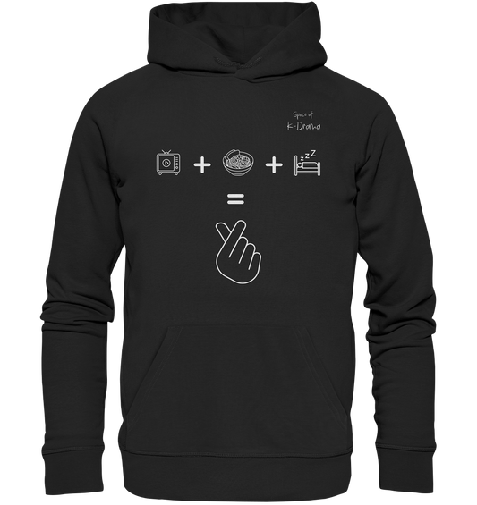 K-Drama, Ramen, Sleep, Finger Heart - Organic Hoodie