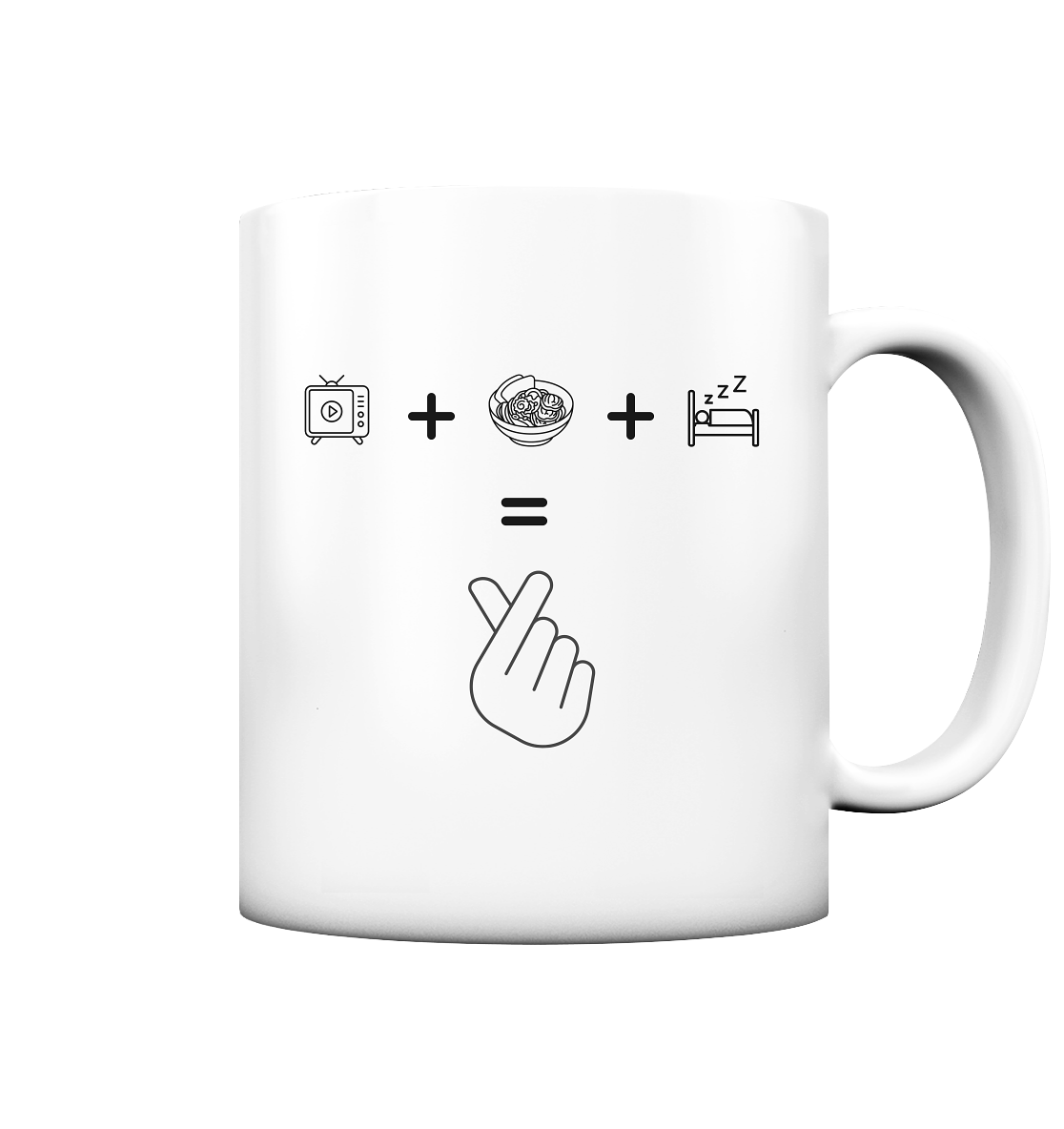 K-Drama, Ramen, Sleep, Finger Heart - matte cup