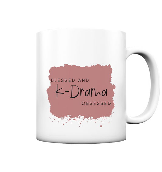 BLESSED AND K-DRAMA OBSESSED - matt mug
